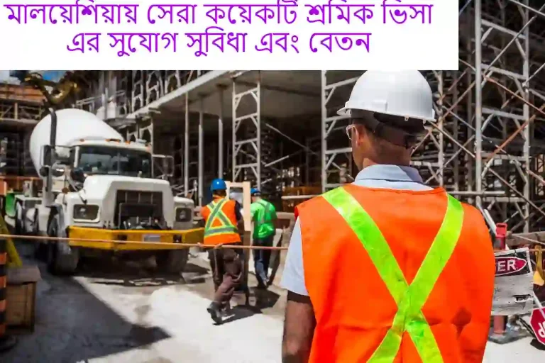 মালয়েশিয়ায় সেরা কয়েকটি শ্রমিক ভিসা এর সুযোগ সুবিধা এবং বেতন